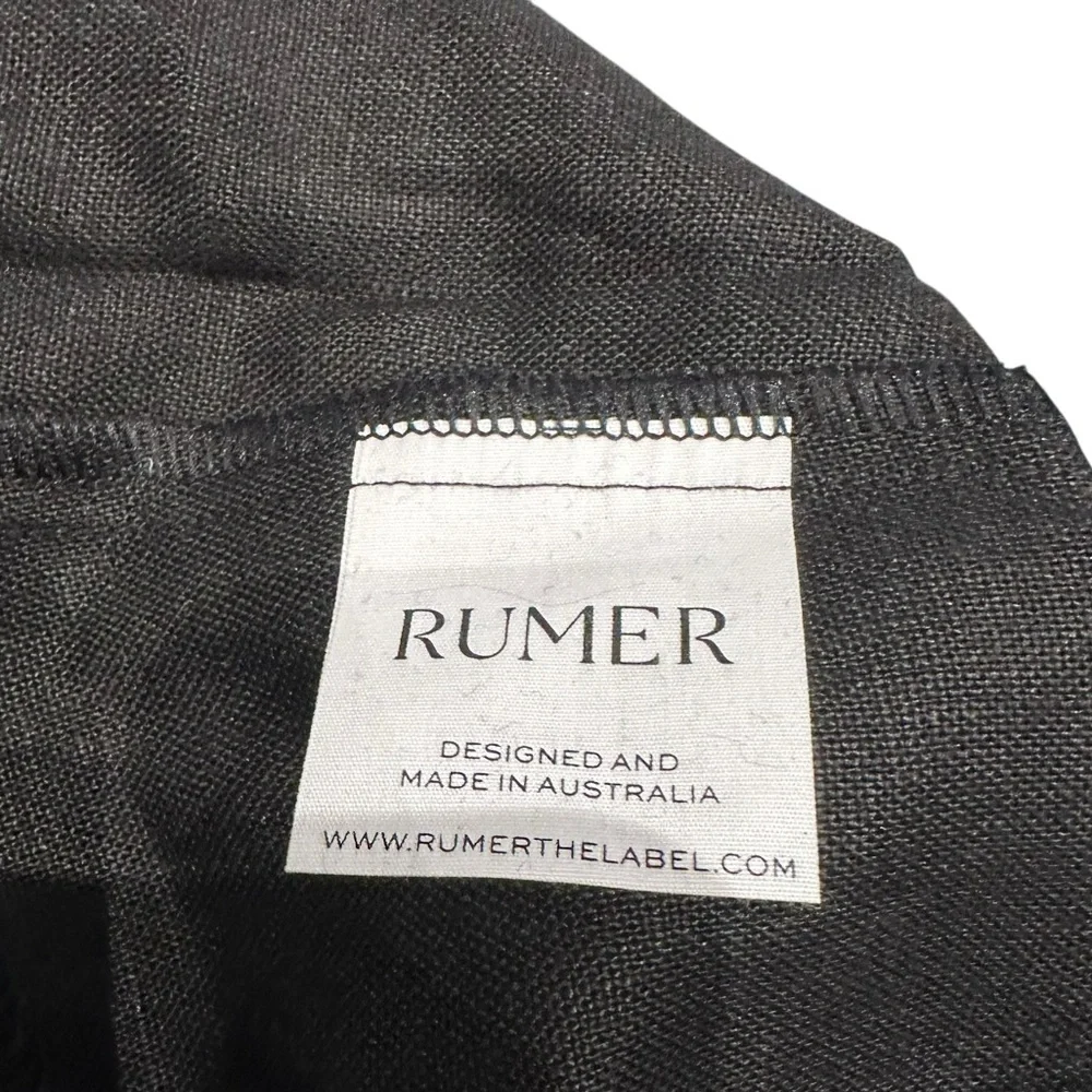 Rumer Avalon Mini Wrap Skirt Black Linen Small New with Tag